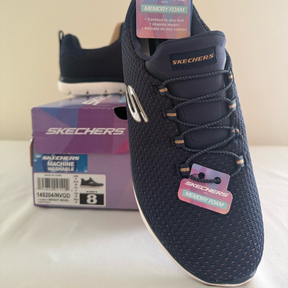 Skechers Summit Navy & Rose Gold
